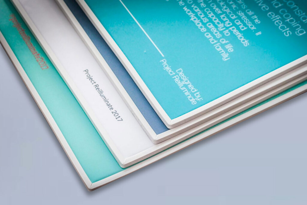 A stack of four foam boards overlaid on one another