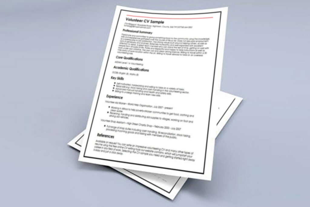 A printed CV